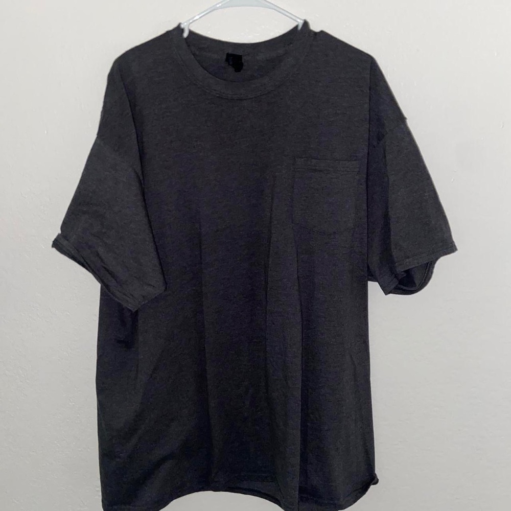 Zumiez grey tight fit short sleeve oversized shirt y2k vintage grunge pocket tee